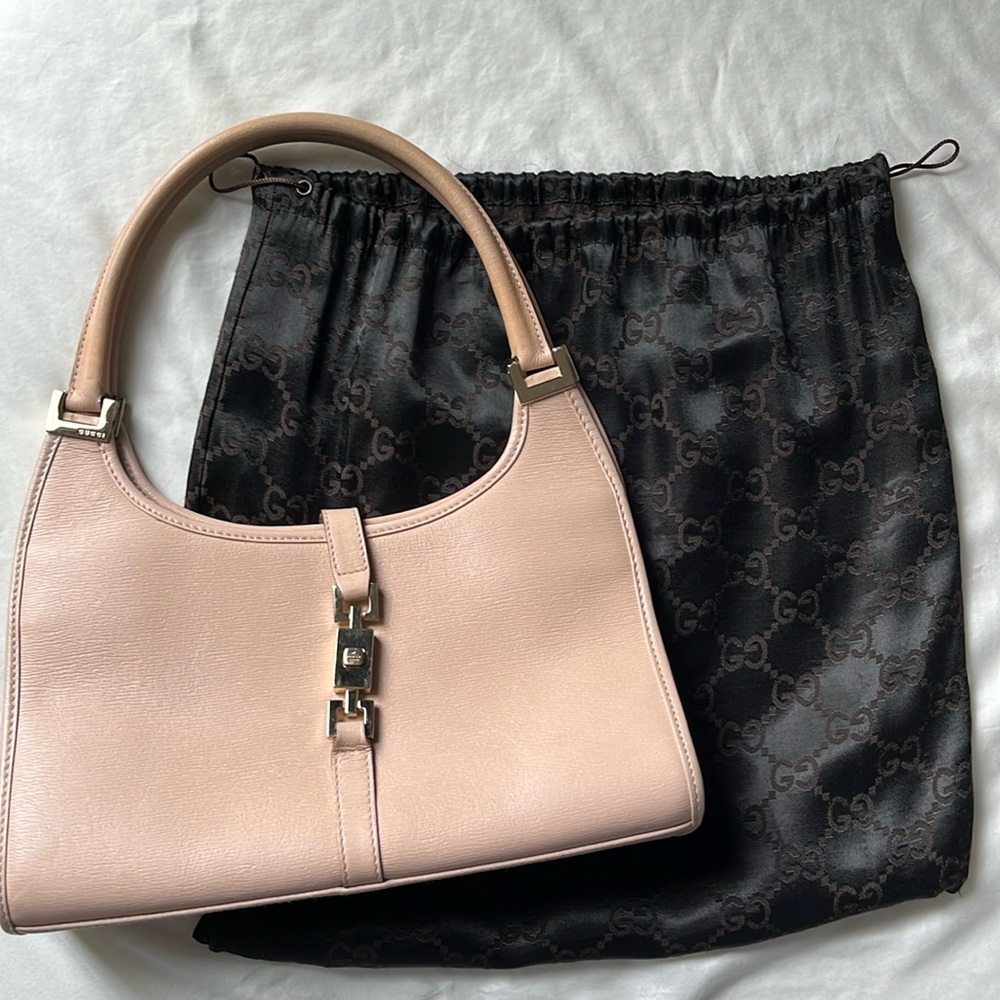 Gucci Jackie Bardot - Pink Beige Leather